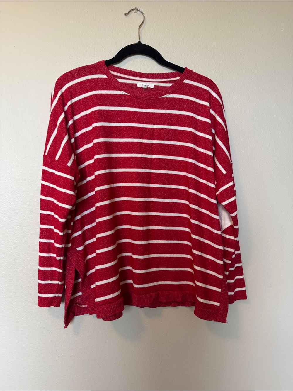 Maurices Red & White Striped Long Sleeve